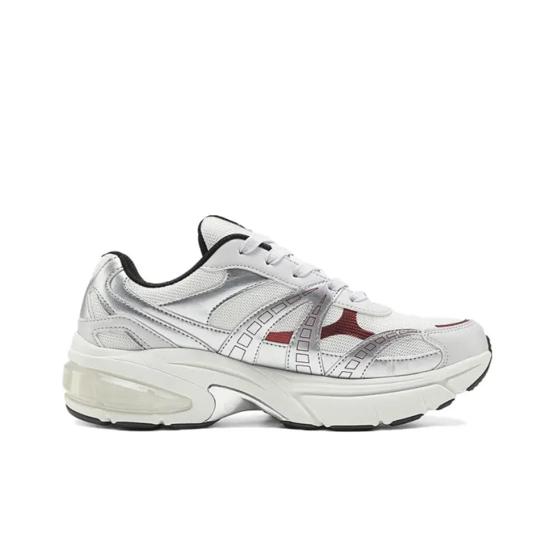 Skechers Anti-Slip Wear-Resistant Low-Top Running Shoes Men's Gray Red-1