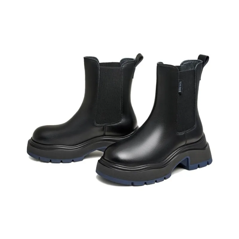 TATA Chelsea Boots Women's Black Fleece Lined/Black Unlined-5