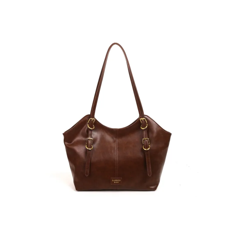 SUN EARTH &U PU Tote Bag, Shopping Bag, Shoulder Bag Women's Black/Brown/Coffee/Ecru-2