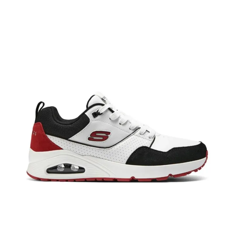 Skechers Cushioning Low Top Running Shoes Men's White Black-1
