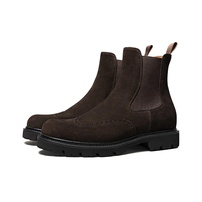 THOM WILLS Short Chelsea Boots Men's Dark Coffee-1