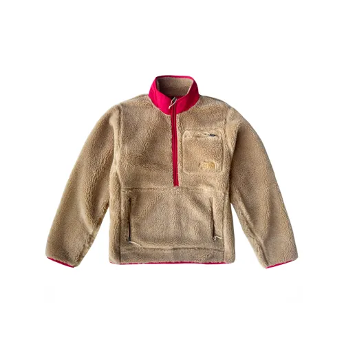 THE NORTH FACE Velvet-feel Coat Men's Khaki & Red