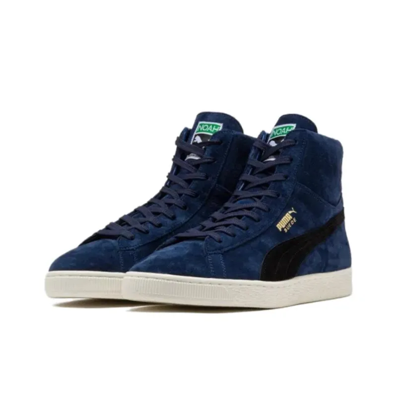NOAH x PUMA Suede Classic Anti Slip Wear Resistant Mid Top Skateboard Shoes Unisex Blue White Black-2
