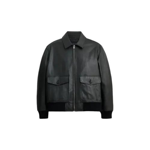 COACH FW24 Leather Jacket Men's Black