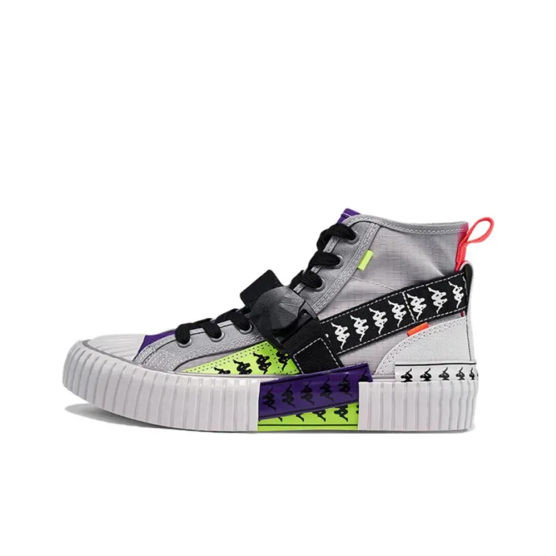 Kappa Anti-Slip Wear-Resistant High-Top Canvas Shoes Unisex Gray-0