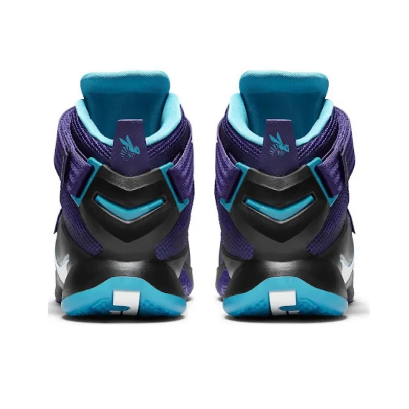 Nike Anti Slip Wear Resistant Mid Top Basketball Shoes Unisex Purple-3