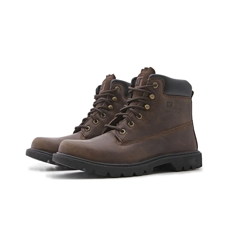 CAT Wear Resistant Slip Resistant Crew Outdoor Boots Unisex Tan-1