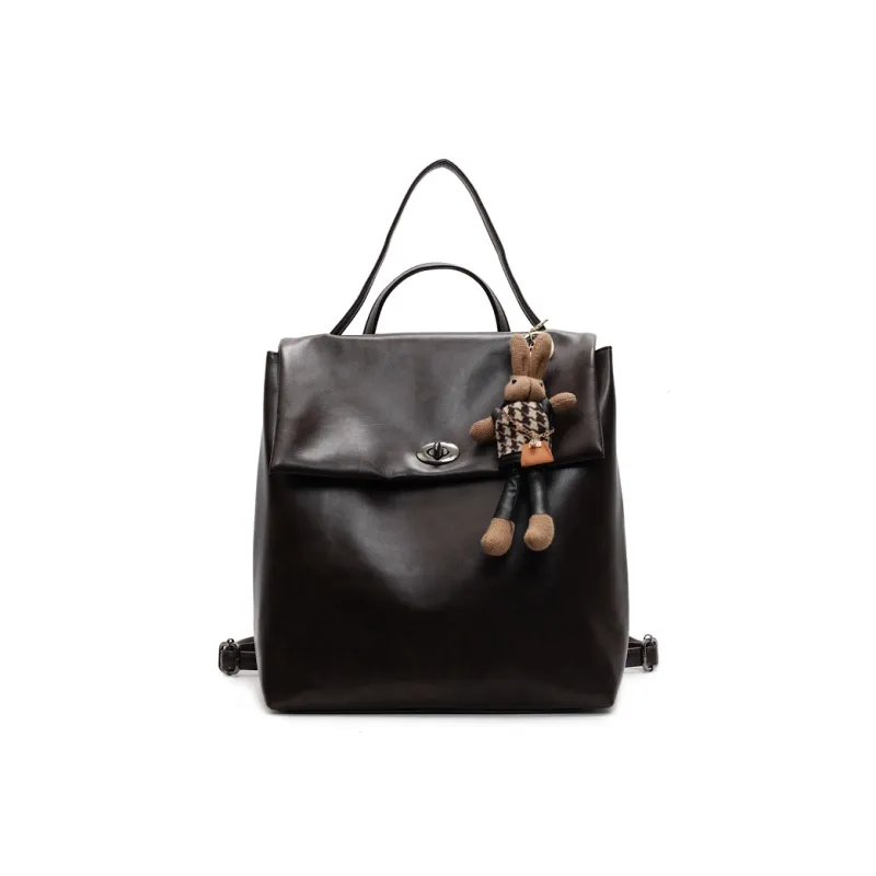 Yalu PU Backpack, Shoulder Bag, Handbag Regular Women's Dark Tea/Ecru/Brown/Coffee-9