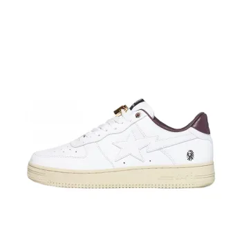 BAPE BLACK x A BATHING APE STA Low Top Stylish Skateboarding Shoes Women's White Brown Green