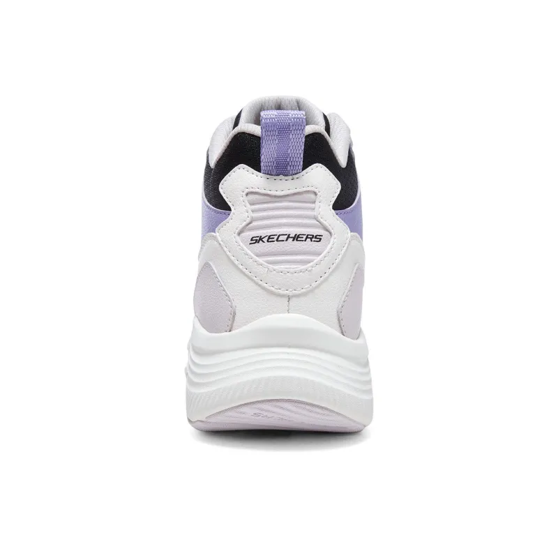 Skechers Cushioning, Wear Resistant High Top Casual Shoes Women's Black White Purple-4