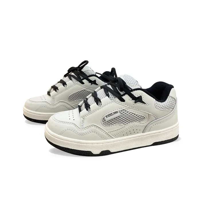 XLAIII Anti Slip Wear Resistant Low Top Skateboard Shoes Unisex Gray-1