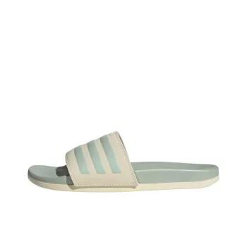 Adidas Adilette Comfort Slides Wonder White Linen Green Met. Women's