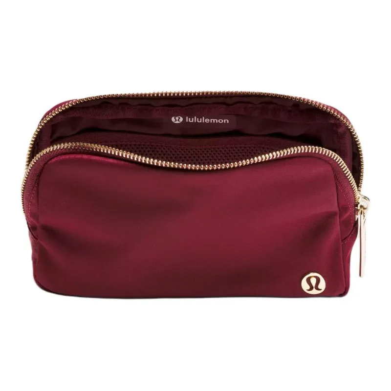 Lululemon Nylon Fanny Pack Unisex Deep Luxurious Red & Gold-3