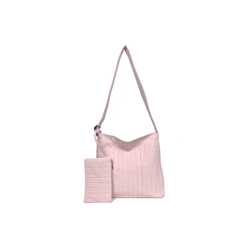 SUN ERATH&U Fabric Shoulder Bag Women's Black/Beige/Pink-5
