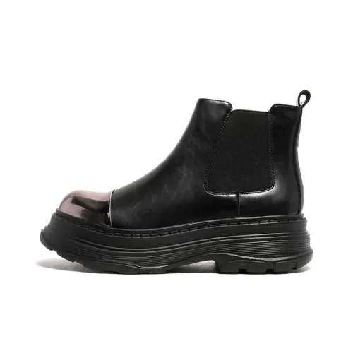 GIHO Chelsea Boots Men Silvery White