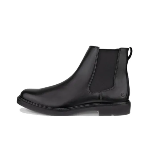 Ecco Short Chelsea Boots Men's Black