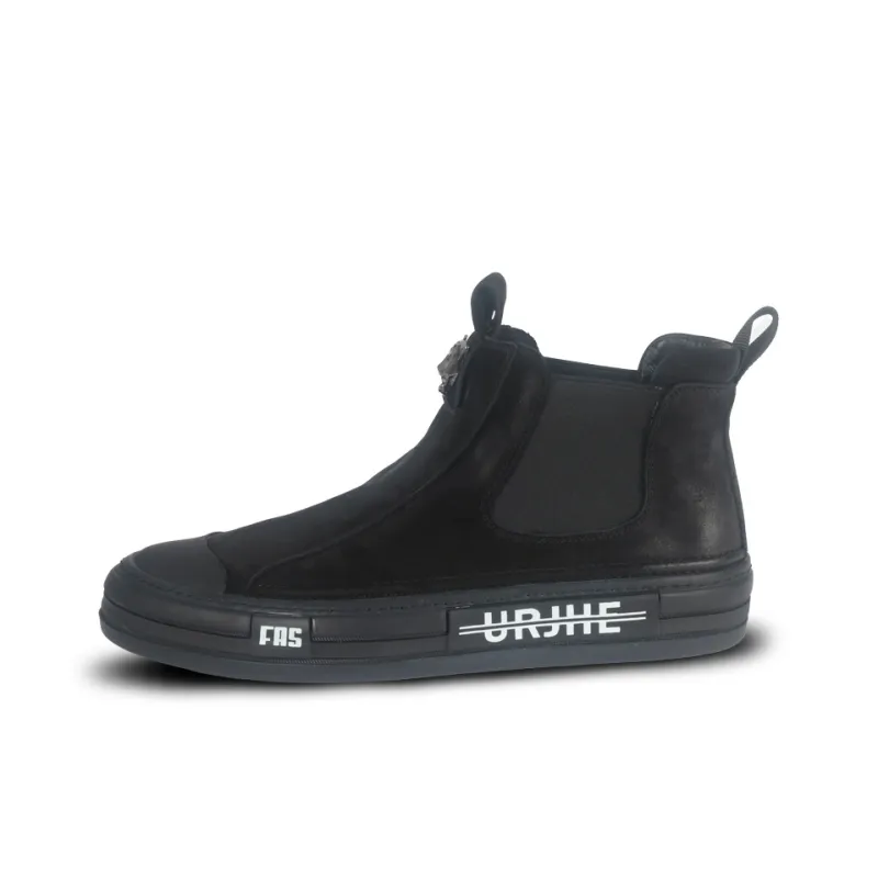 Thai Points Short Chelsea Boots Thicker Bottom Increases Men's Black-0
