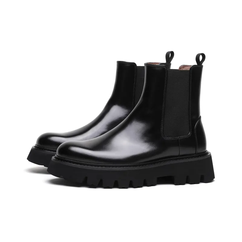 ELLE HOMME Crew Chelsea Boots 5cm Men's Black-1
