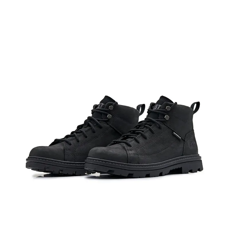 CAT Wear Resistant Slip Resistant Ankle Length Outdoor Boots Men's Black-1