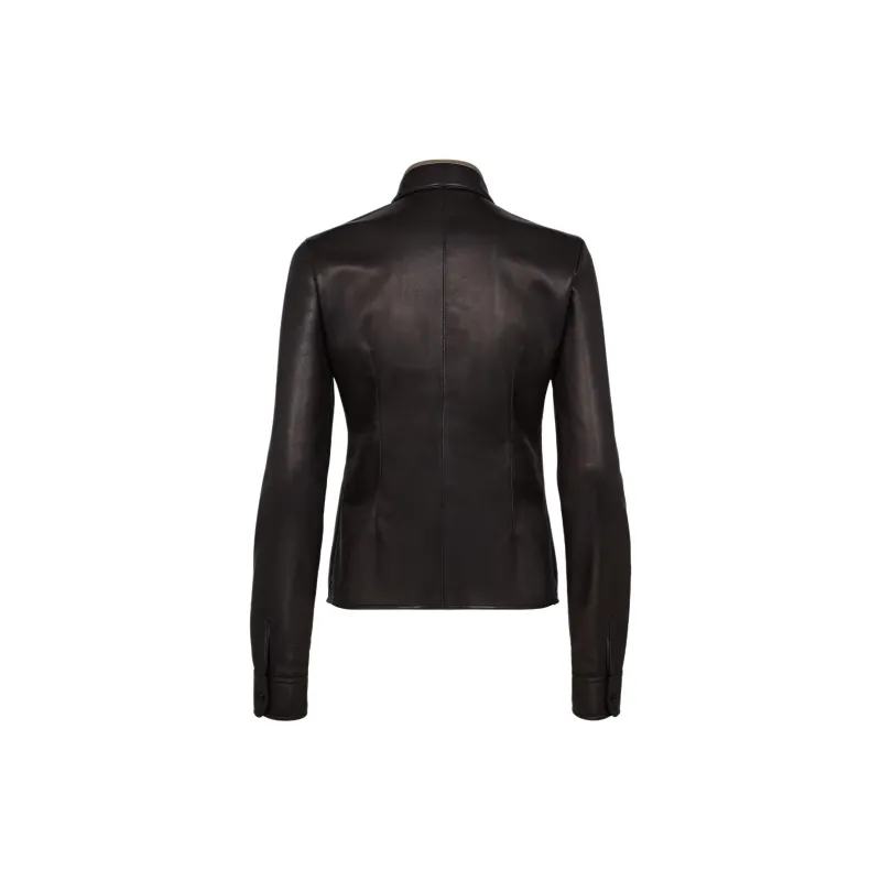 FENDI FW24 Leather Jacket Men's Black-1