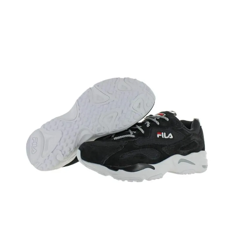 FILA Ray Tracer Durable Breathable Low Top Running Shoes Women's Black-3