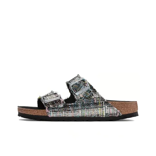 Birkenstock Arizona Rivet Logo Festive Weave Green Narrow Fit Sandals 'Textile Microfibre Vegan'