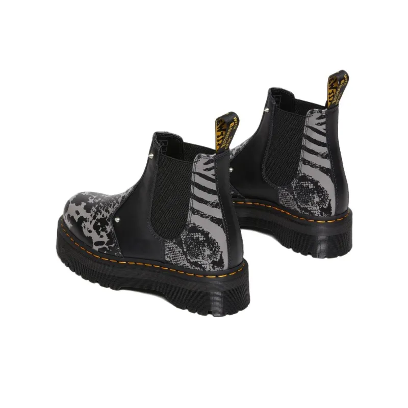 Dr.Martens 2976 Quad Platform Animal Print Boots 'Black Grey'-4