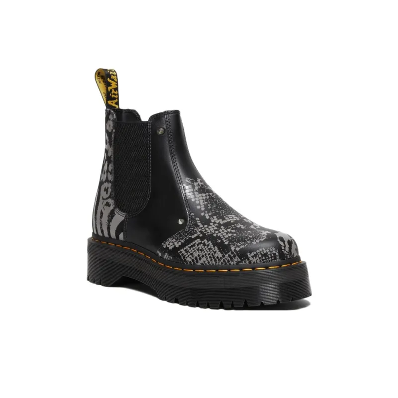 Dr.Martens 2976 Quad Platform Animal Print Boots 'Black Grey'-1