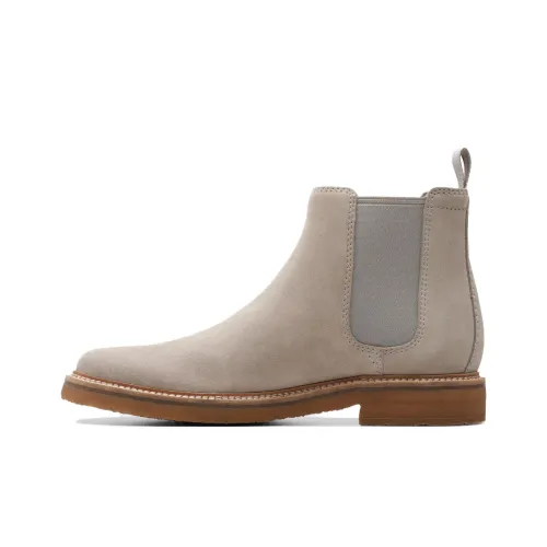 Clarks Short Chelsea Boots Men's Light Gray