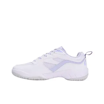 KUMPOO Cushioning Low Top Badminton Shoes Unisex White Purple