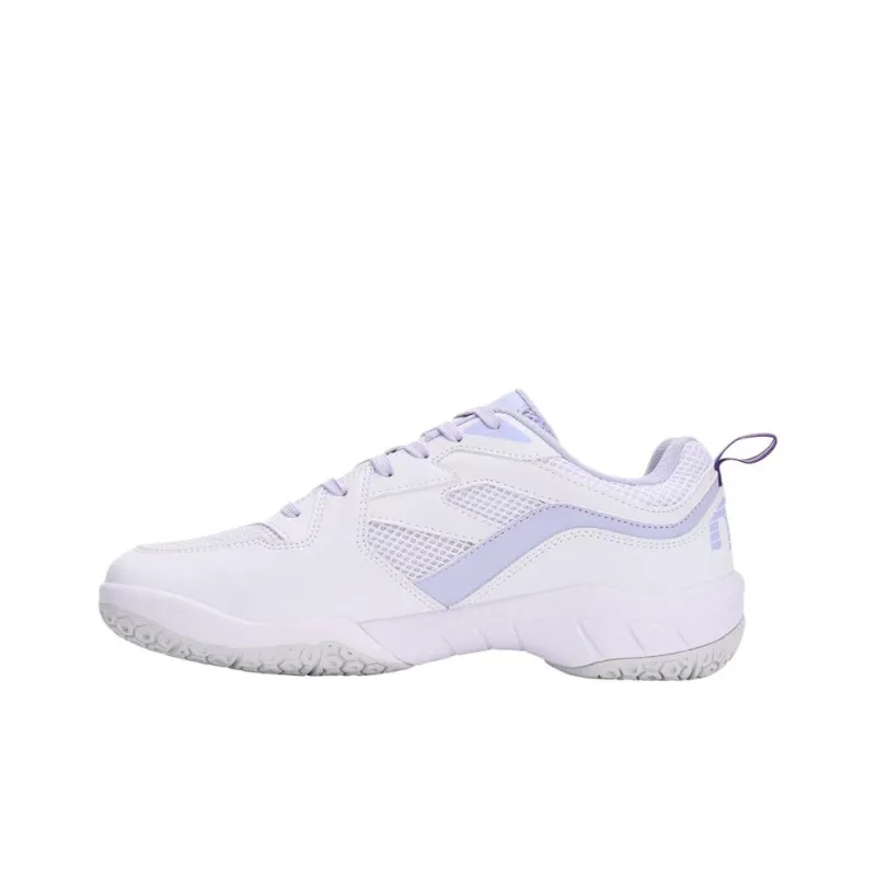 KUMPOO Cushioning Low Top Badminton Shoes Unisex White Purple-0