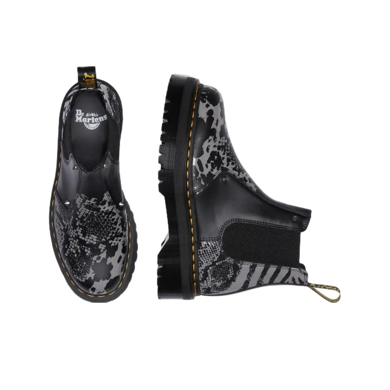 Dr.Martens 2976 Quad Platform Animal Print Boots 'Black Grey'-3