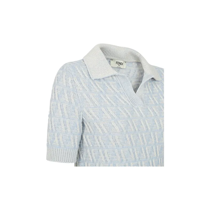 FENDI Ff Jacquard Short Sleeved Knitted Jumper-4