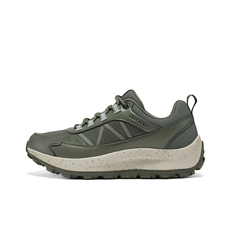 Skechers OUTDOOR Cushioned Slip Resistant Low Top Casual Running Shoes Men's Olive Green-0