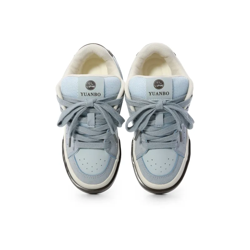 Lovely You Wear-resistant And Lightweight Low-Top Skateboard Shoes Women's Light Blue-3