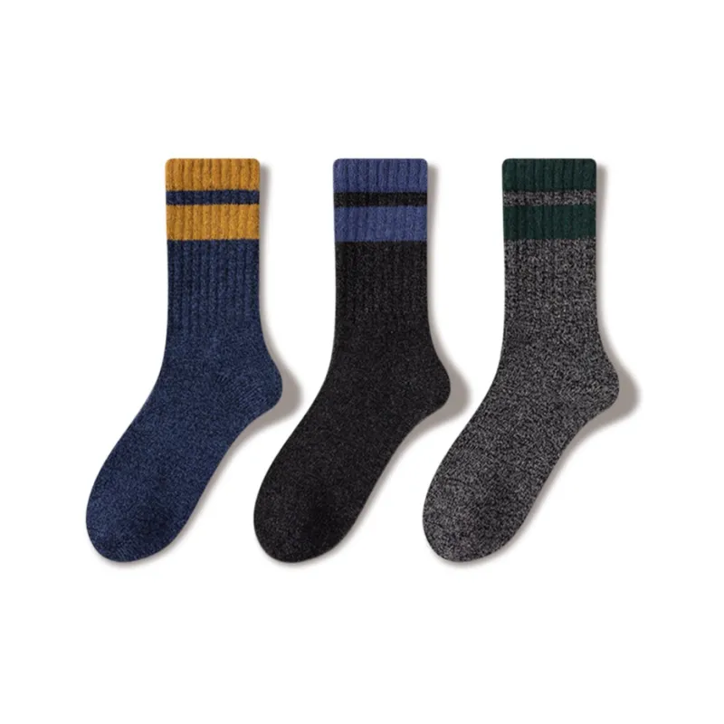 JIAZINI Mid Calf Socks Men's 3 Pack-12