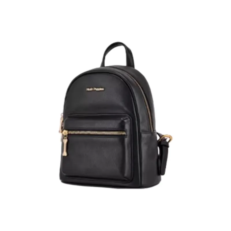 Hush Puppies Cow Leather Backpack Medium Size Women's Black/Blue-1