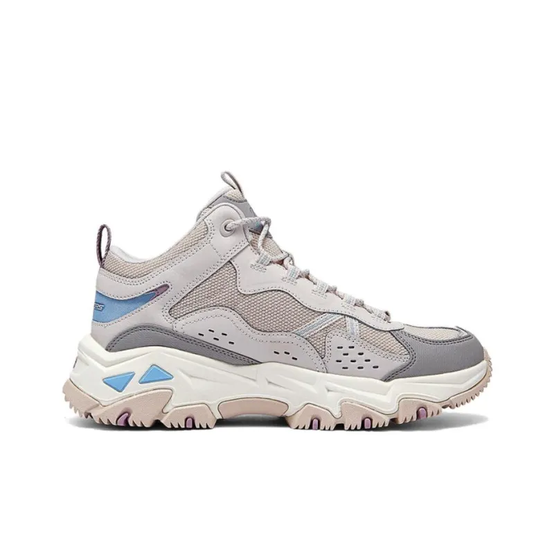 Skechers OUTDOOR Breathable Height Increasing Rebound Mid Top Casual Shoes Women's Gray Brown-1