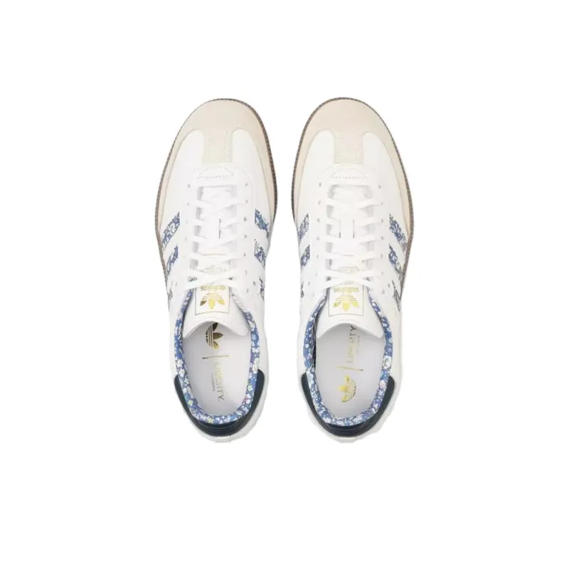 LIBERTY x Adidas Originals SAMBA OG Low Top Skateboard Shoes Unisex White-3