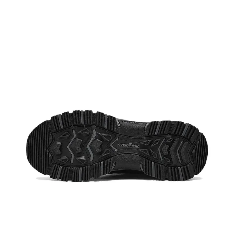 Skechers OUTDOOR Breathable Support Height Increasing Rebound Mid Top Casual Shoes Women's Black Gray Color-4