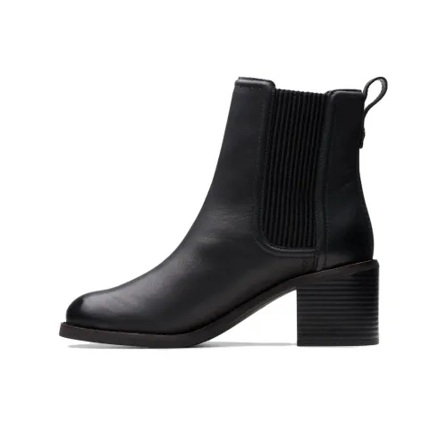 Clarks Short Chelsea Boots Women's Black