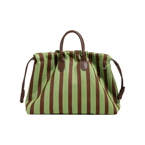 H YXIANG Canvas Canvas Bag Tote Bag Shopping Bag Handbag Women's Green/White