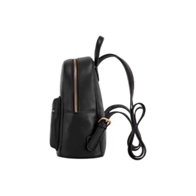 Hush Puppies Cow Leather Backpack Medium Size Women's Black/Blue-2