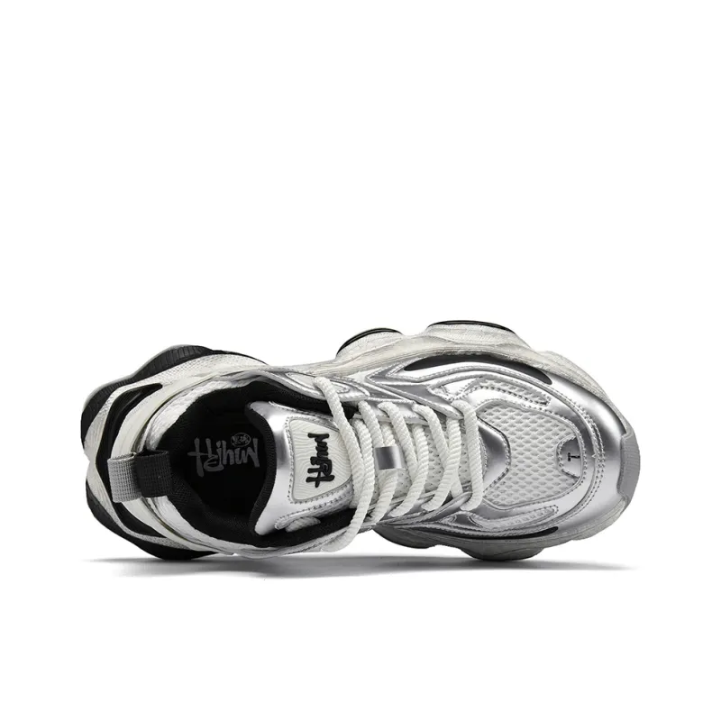 Jerden Smith Shock Absorbers With Slip Resistant And Abrasion Resistant Properties Low Top Chunky Sneakers Men's Silver-4