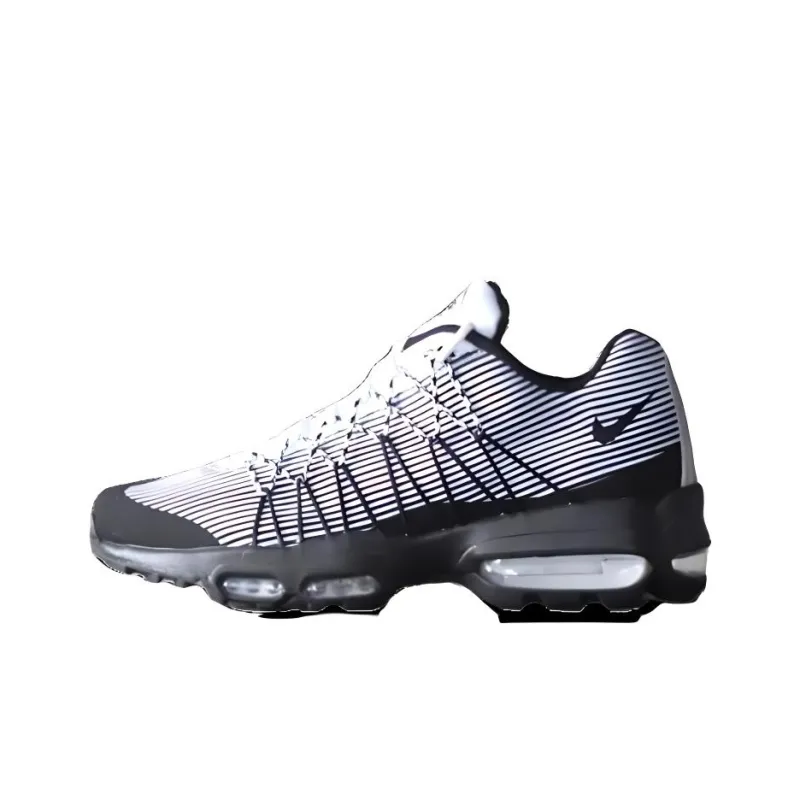 Nike Air Max 95 Anti-Slip Wear-Resistant Low-Top Running Shoes Unisex White Black-0