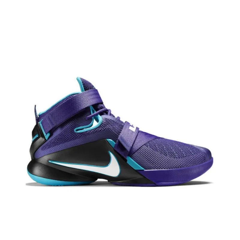 Nike Anti Slip Wear Resistant Mid Top Basketball Shoes Unisex Purple-1