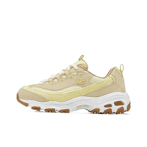 Skechers DLITES Cushioning Wear Resistant Low Top Chunky Sneakers Women's Yellow