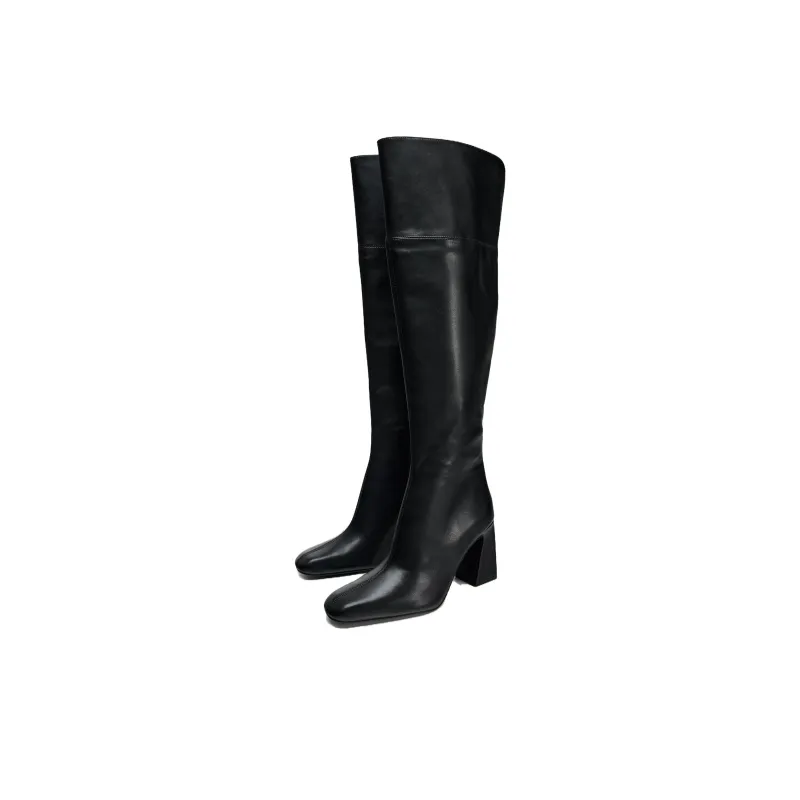 ZARA Over-the-knee Boots 9cm Women's Black-2