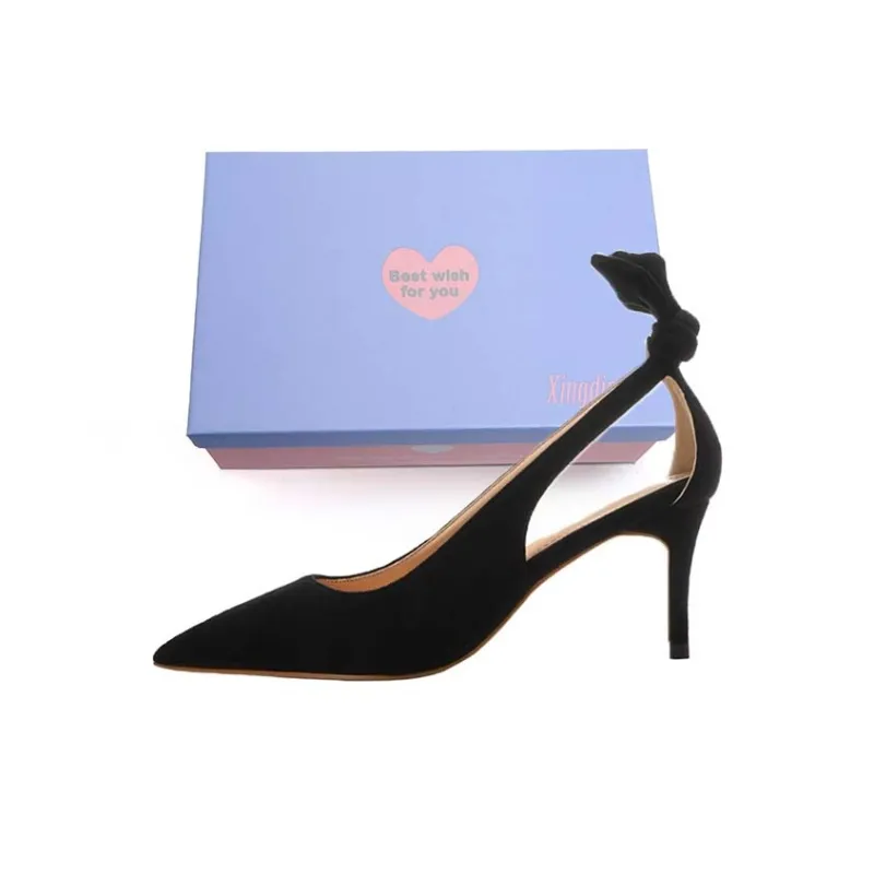 Xingdiman Slim Heel High Heels Women's Black Gift Box Set-0