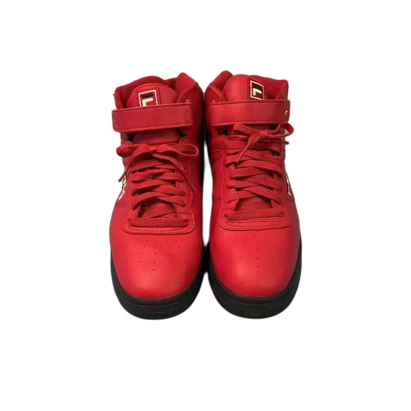 FILA Anti Slip Wear Resistant High Top Skateboard Shoes Men's Red-2